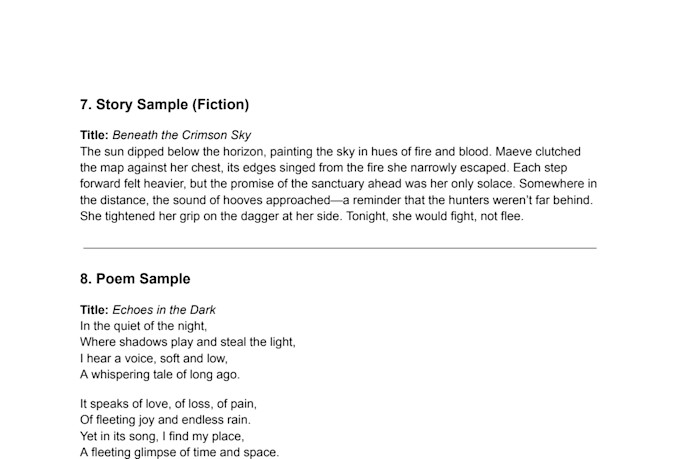 write story, poem, speech, lyrics, eulogy and much more